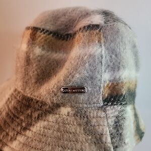 Steve Madden  Brushed Plaid Gray Multicolor Bucket Hat